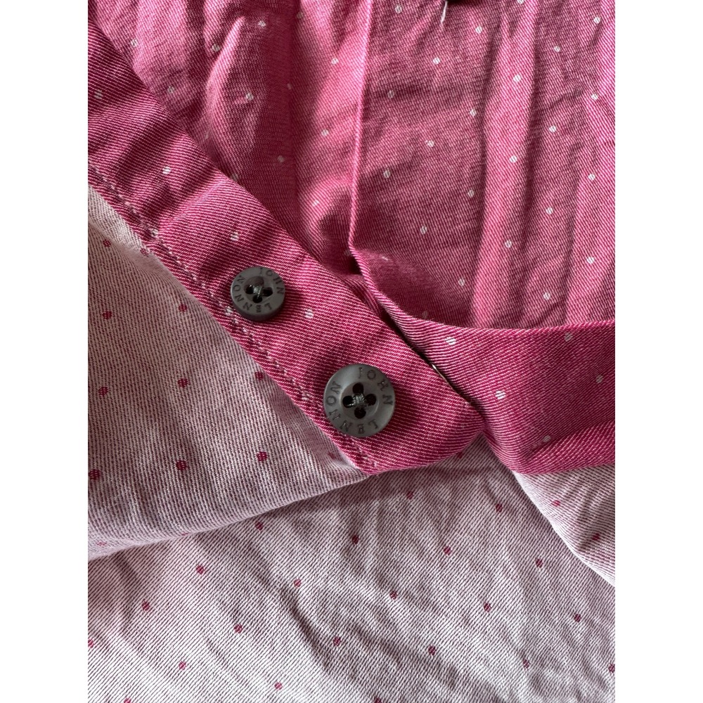 John Lennon Pink Polka Dot Long Sleeve Button Down Shirt Mens Large Preppy - Picture 10 of 16